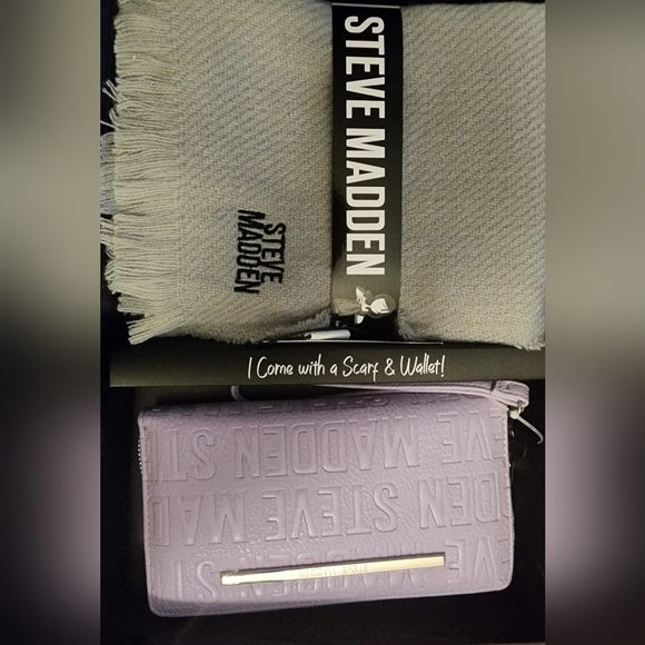 Steve Madden Accessories - NWT Steve Madden Lavender Wallet and Grey Scarf Set